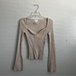 H&M Beige Ribbed Top